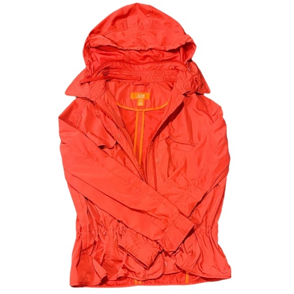Joe Fresh Orange Hooded Rain Coat Size Medium - Picture 5 of 6
